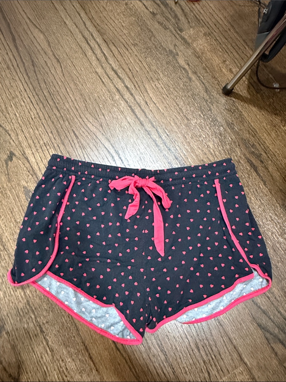 PJ Salvage Black & Pink Heart Print Lounge Shorts